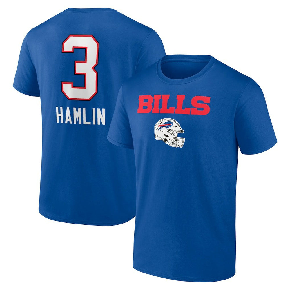 Buffalo Bills Damar Hamlin  Team Wordmark Player Name & Number T-Shirt | NFL Near me