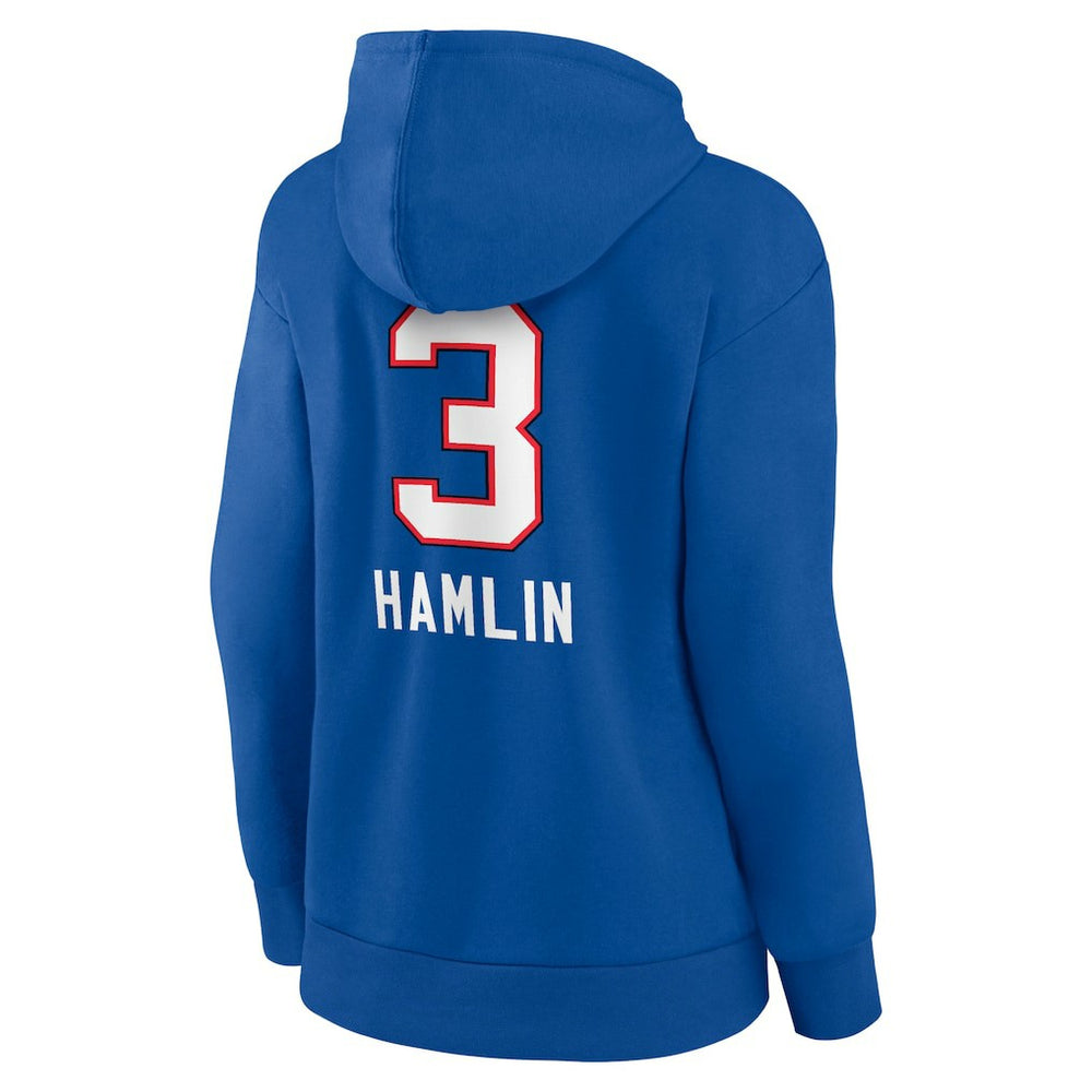 Buffalo Bills Damar Hamlin  Women's Team Wordmark Player Name & Number Pullover Hoodie | NFL Outlet
