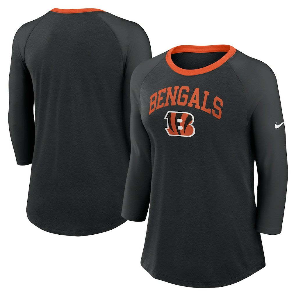 Cincinnati Bengals Women's 3/4 Sleeve Raglan Fashion Top | NFL Online