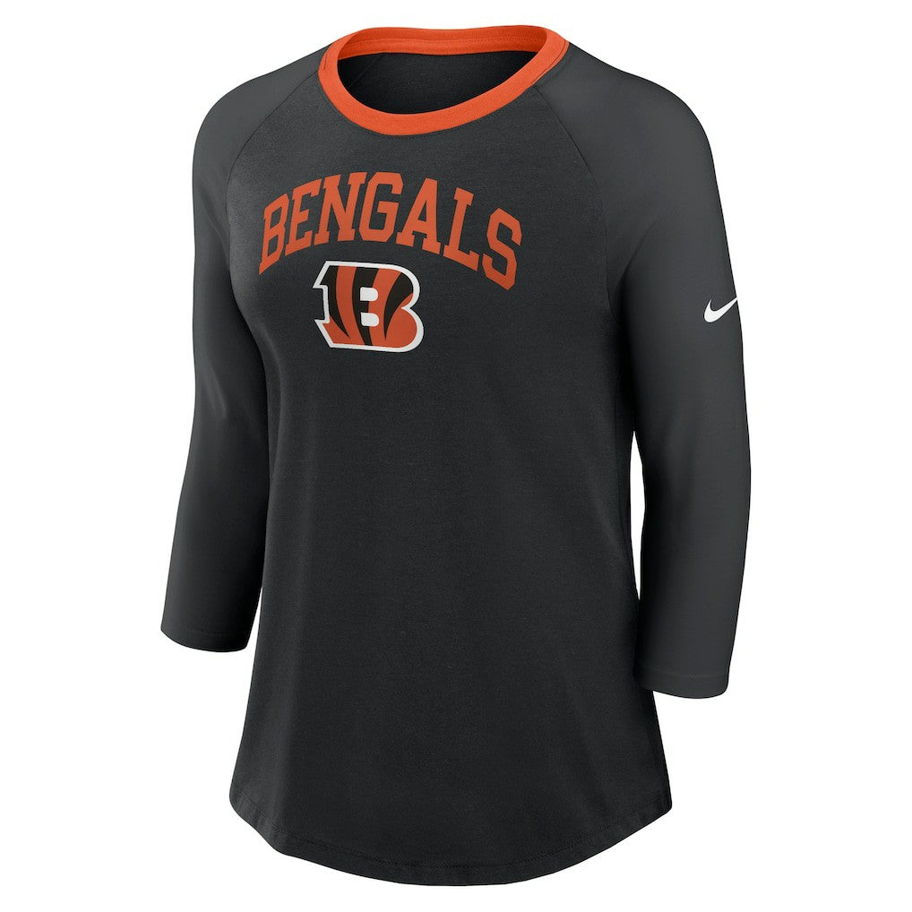 Cincinnati Bengals Women's 3/4 Sleeve Raglan Fashion Top | NFL Online