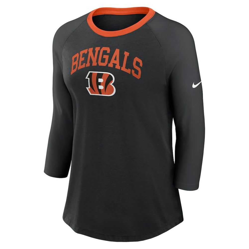 Cincinnati Bengals Women's 3/4 Sleeve Raglan Fashion Top | NFL Online