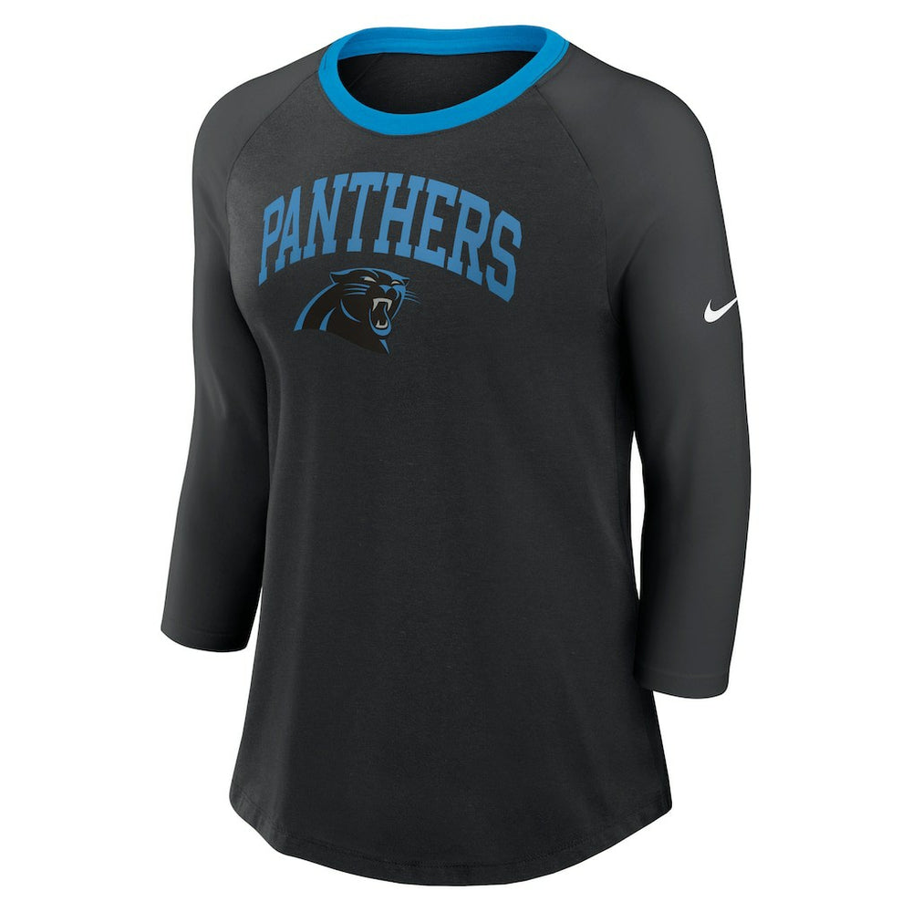 Carolina Panthers Women's 3/4 Sleeve Raglan Fashion Top | NFL Sale