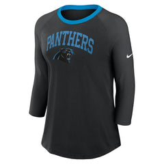 Carolina Panthers Women's 3/4 Sleeve Raglan Fashion Top | NFL Sale