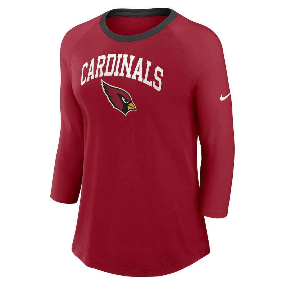 Arizona Cardinals Women's 3/4 Sleeve Raglan Fashion Top | NFL New