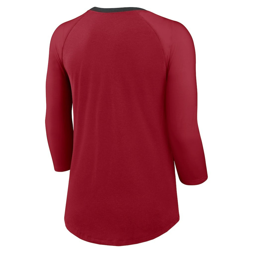 Arizona Cardinals Women's 3/4 Sleeve Raglan Fashion Top | NFL New