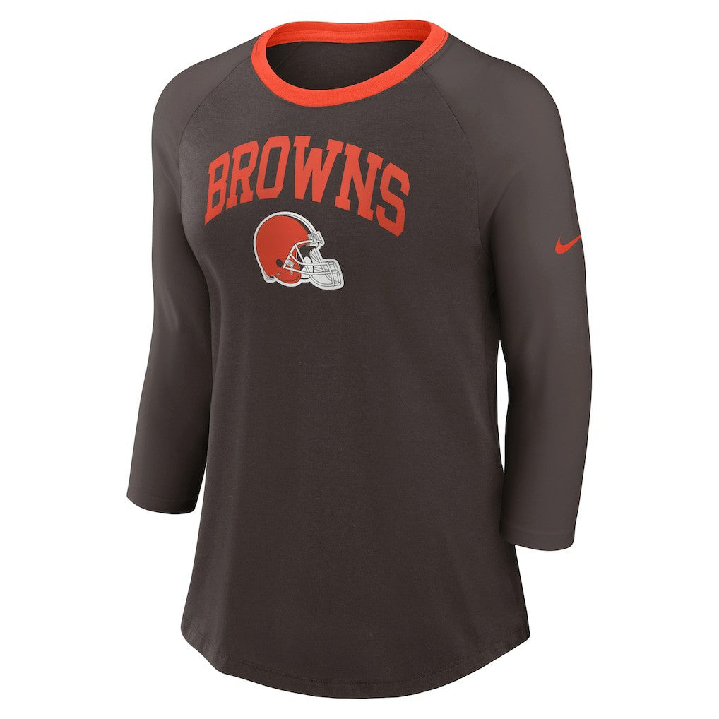 Cleveland Browns Women's 3/4 Sleeve Raglan Fashion Top | NFL Online