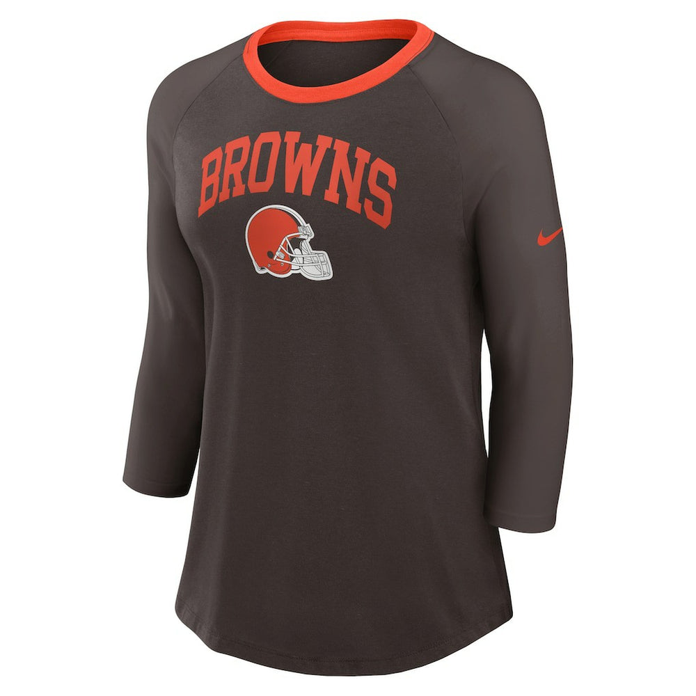 Cleveland Browns Women's 3/4 Sleeve Raglan Fashion Top | NFL Online