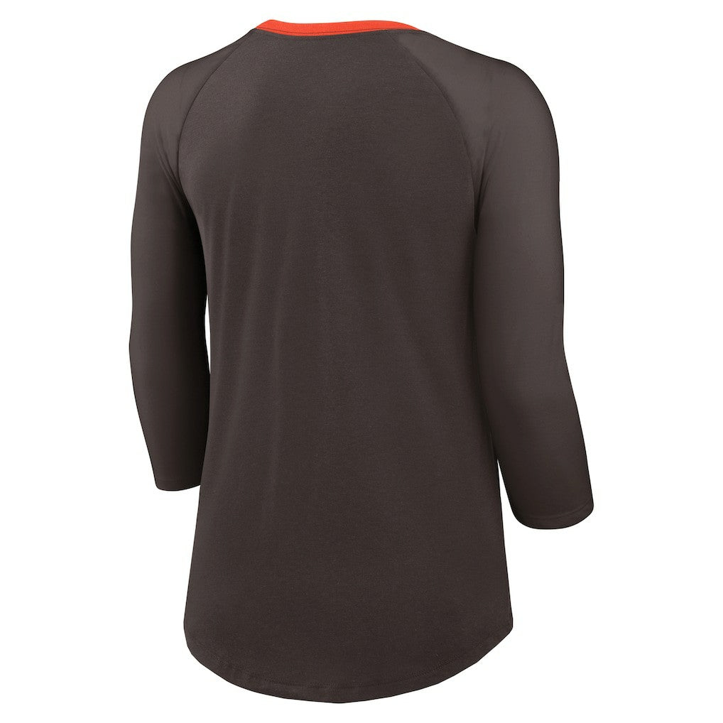 Cleveland Browns Women's 3/4 Sleeve Raglan Fashion Top | NFL Online