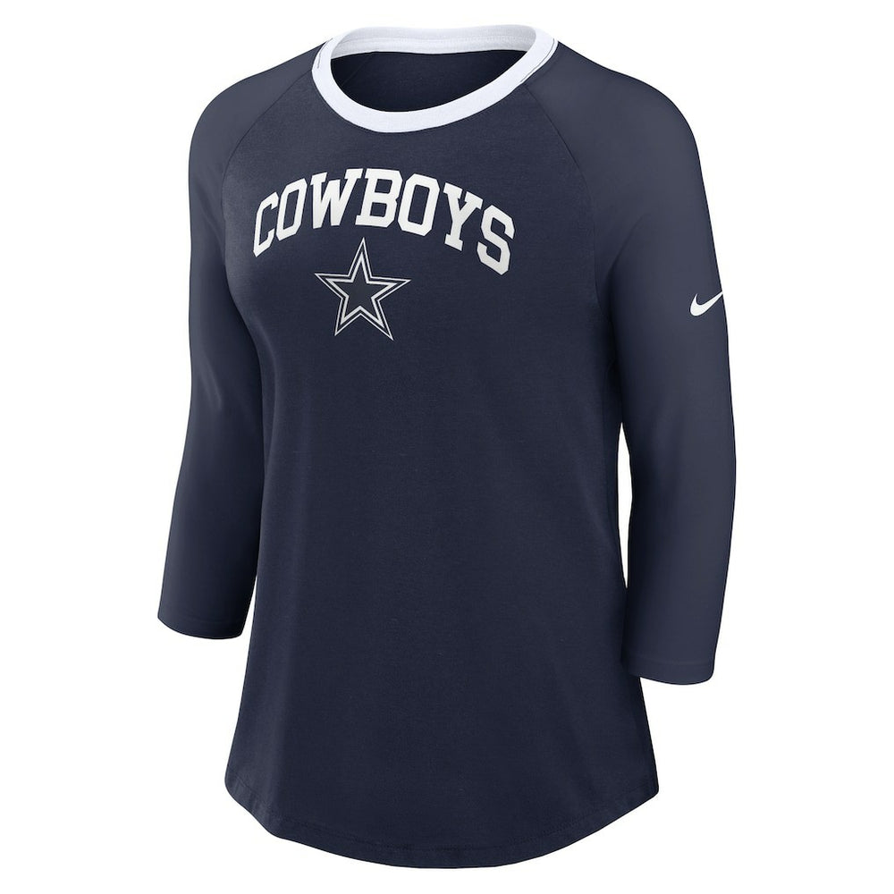 Dallas Cowboys Women's 3/4 Sleeve Raglan Fashion Top | NFL Outlet
