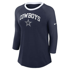Dallas Cowboys Women's 3/4 Sleeve Raglan Fashion Top | NFL Outlet