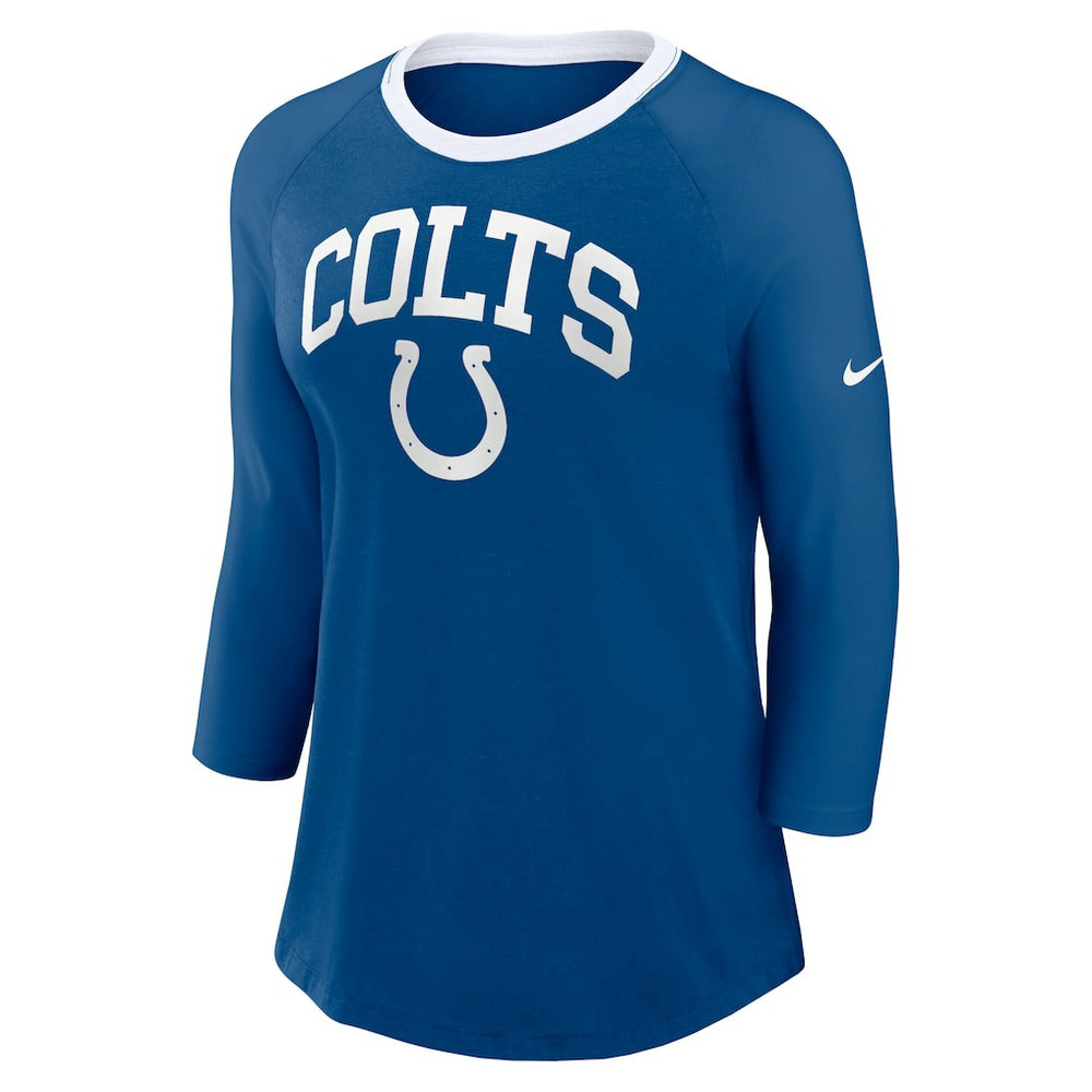 Indianapolis Colts Women's 3/4 Sleeve Raglan Fashion Top | NFL Discount