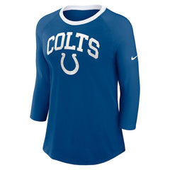 Indianapolis Colts Women's 3/4 Sleeve Raglan Fashion Top | NFL Discount