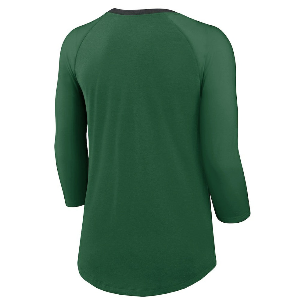 New York Jets Women's 3/4 Sleeve Raglan Fashion Top | NFL Outlet