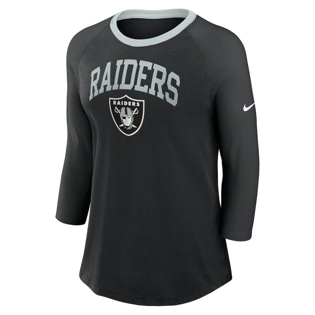 Las Vegas Raiders Women's 3/4 Sleeve Raglan Fashion Top | NFL New