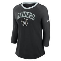 Las Vegas Raiders Women's 3/4 Sleeve Raglan Fashion Top | NFL New