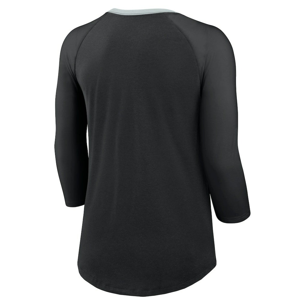 Las Vegas Raiders Women's 3/4 Sleeve Raglan Fashion Top | NFL New