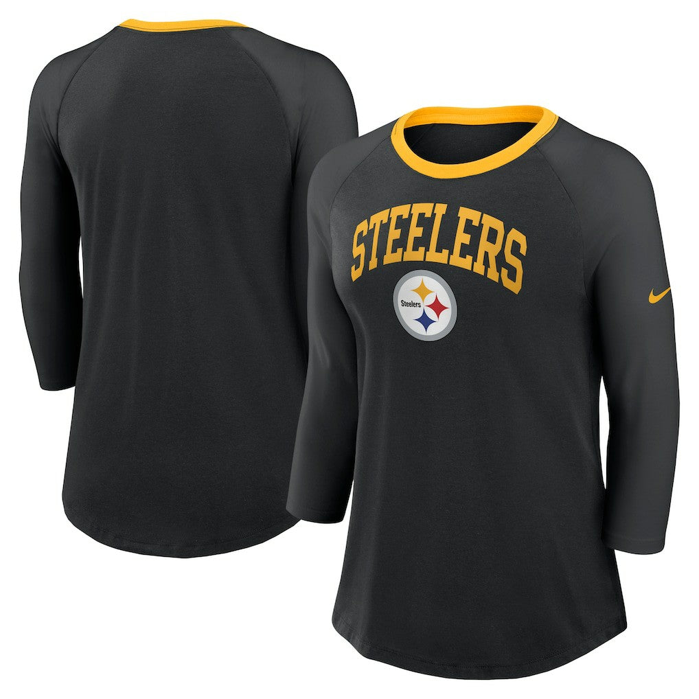 Pittsburgh Steelers Women's 3/4 Sleeve Raglan Fashion Top | NFL New