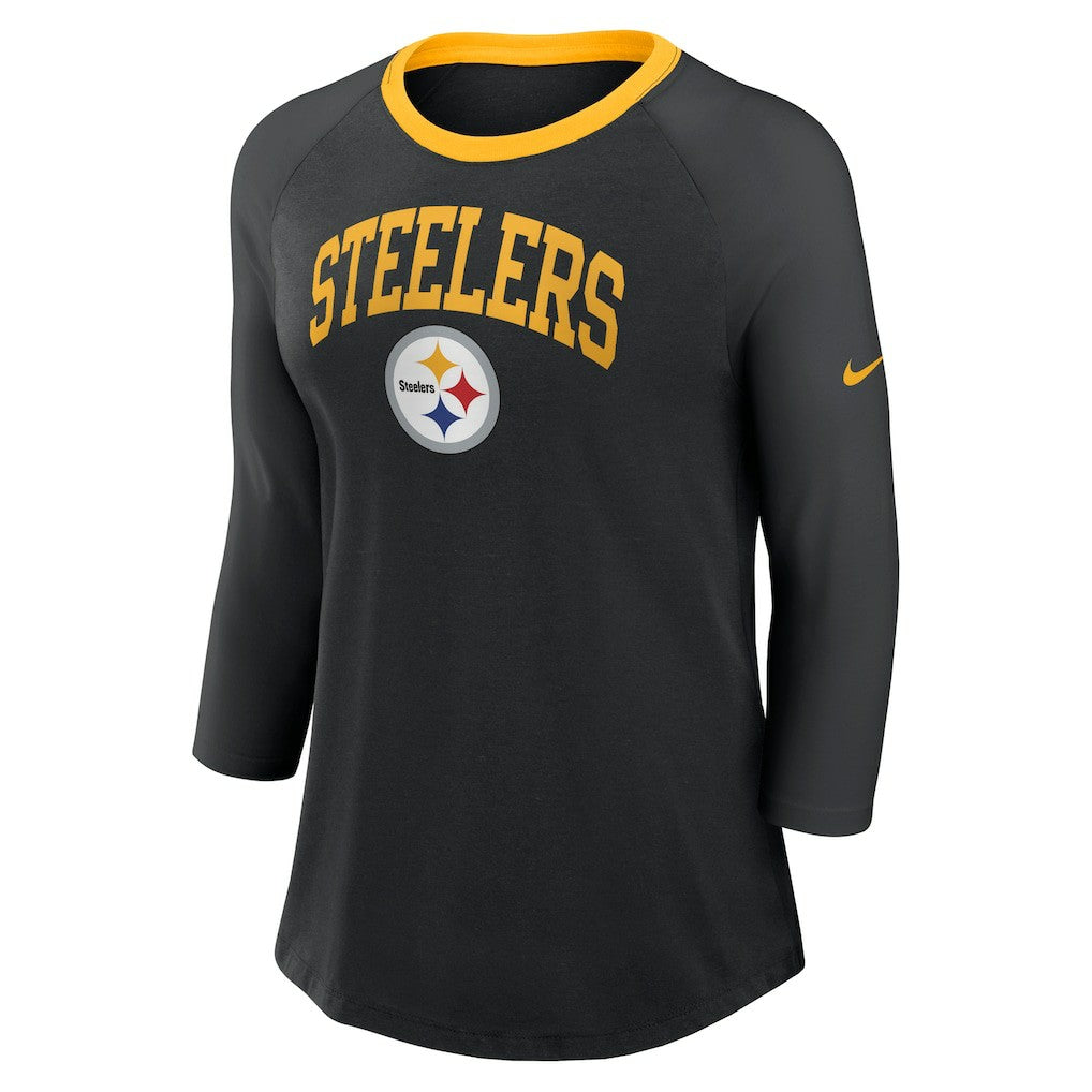 Pittsburgh Steelers Women's 3/4 Sleeve Raglan Fashion Top | NFL New