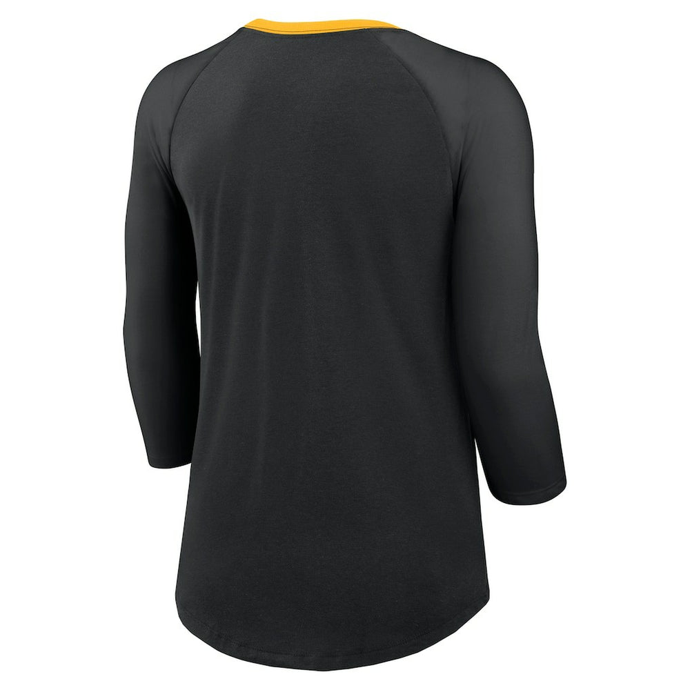 Pittsburgh Steelers Women's 3/4 Sleeve Raglan Fashion Top | NFL New