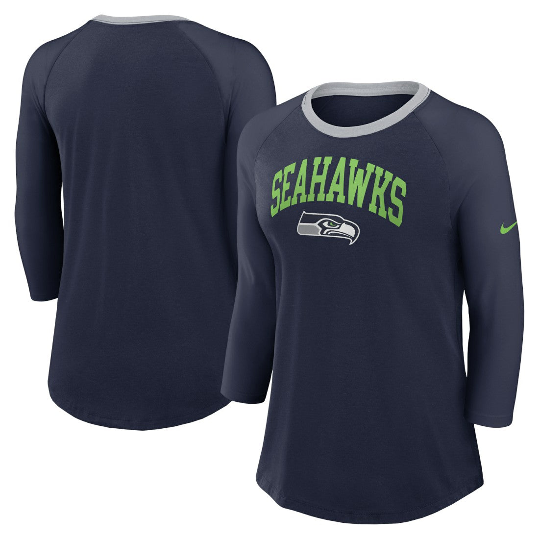 Seattle Seahawks Women's 3/4 Sleeve Raglan Fashion Top | NFL Near me