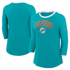 Miami Dolphins Women's 3/4 Sleeve Raglan Fashion Top | NFL Online