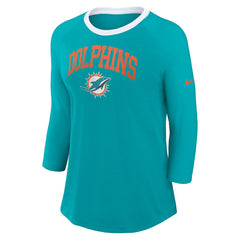 Miami Dolphins Women's 3/4 Sleeve Raglan Fashion Top | NFL Online