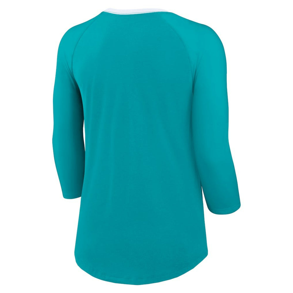 Miami Dolphins Women's 3/4 Sleeve Raglan Fashion Top | NFL Online