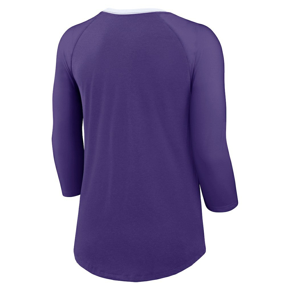 Minnesota Vikings Women's 3/4 Sleeve Raglan Fashion Top | NFL Near me