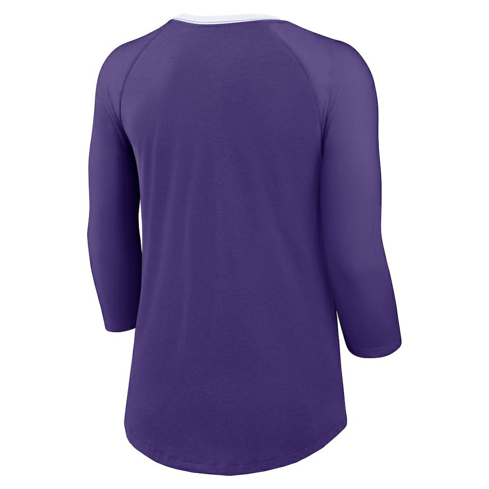 Minnesota Vikings Women's 3/4 Sleeve Raglan Fashion Top | NFL Near me