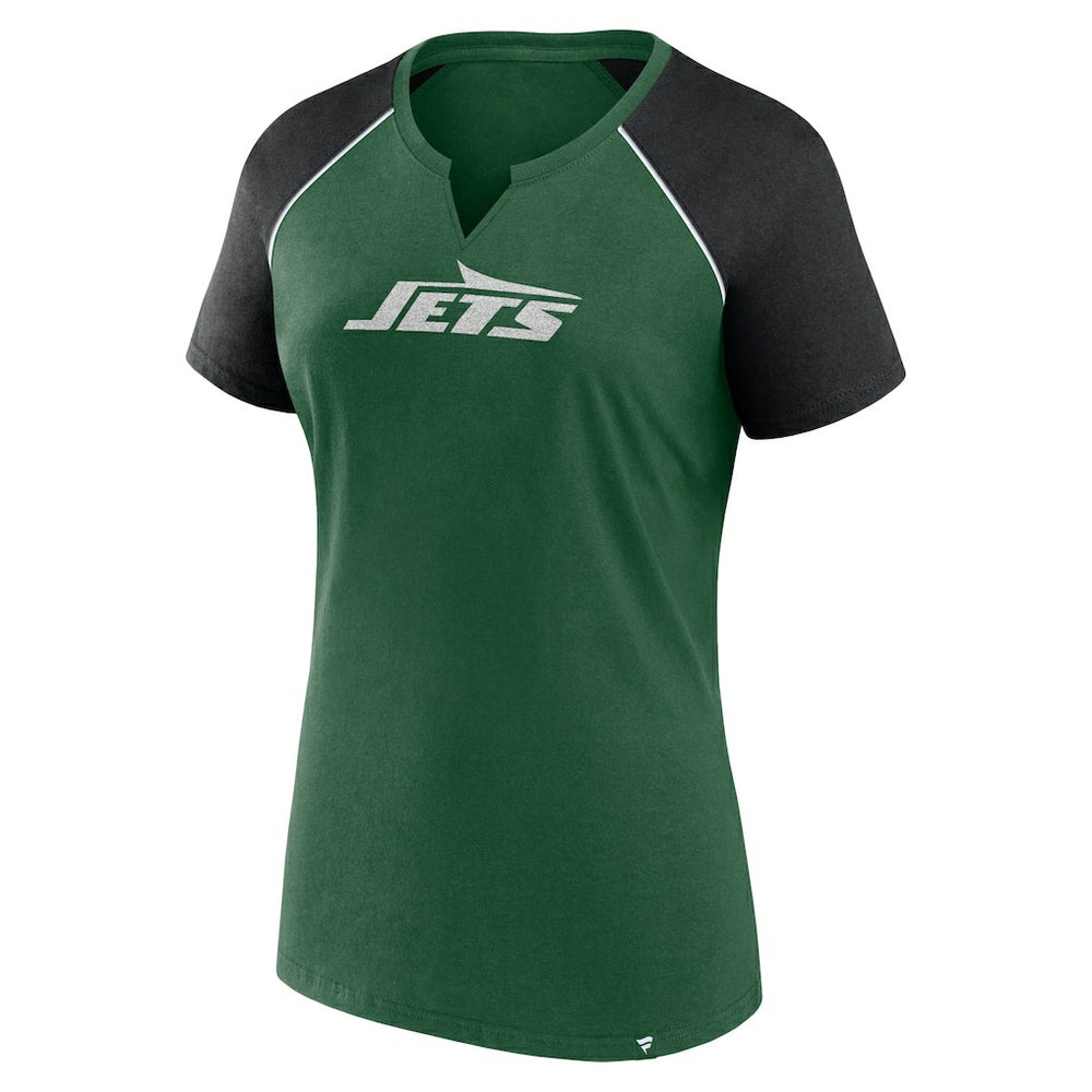 New York Jets Women's Glittered Primary Raglan T-Shirt | NFL Hot