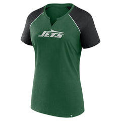 New York Jets Women's Glittered Primary Raglan T-Shirt | NFL Hot