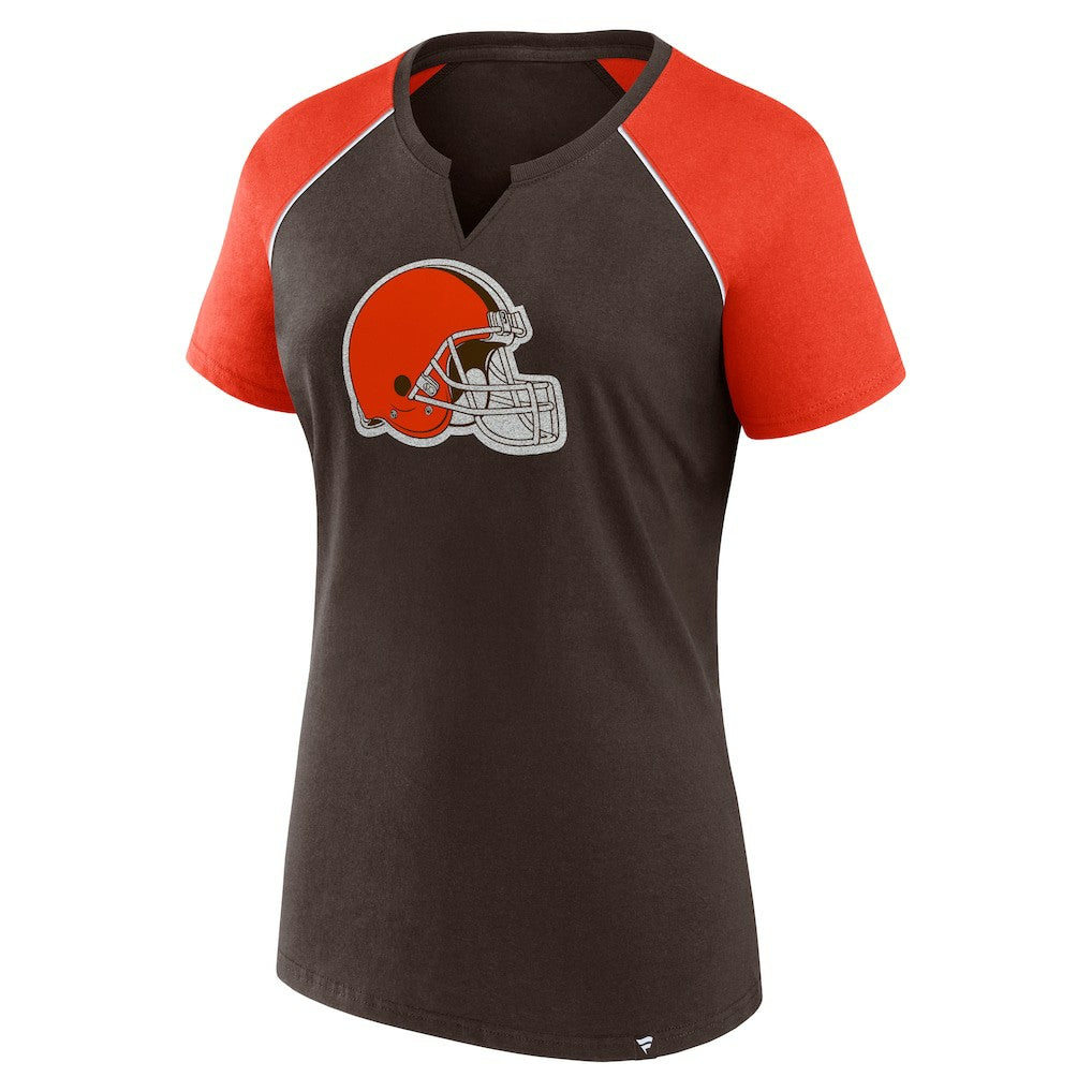 Cleveland Browns Women's Glittered Primary Raglan T-Shirt | NFL Sale