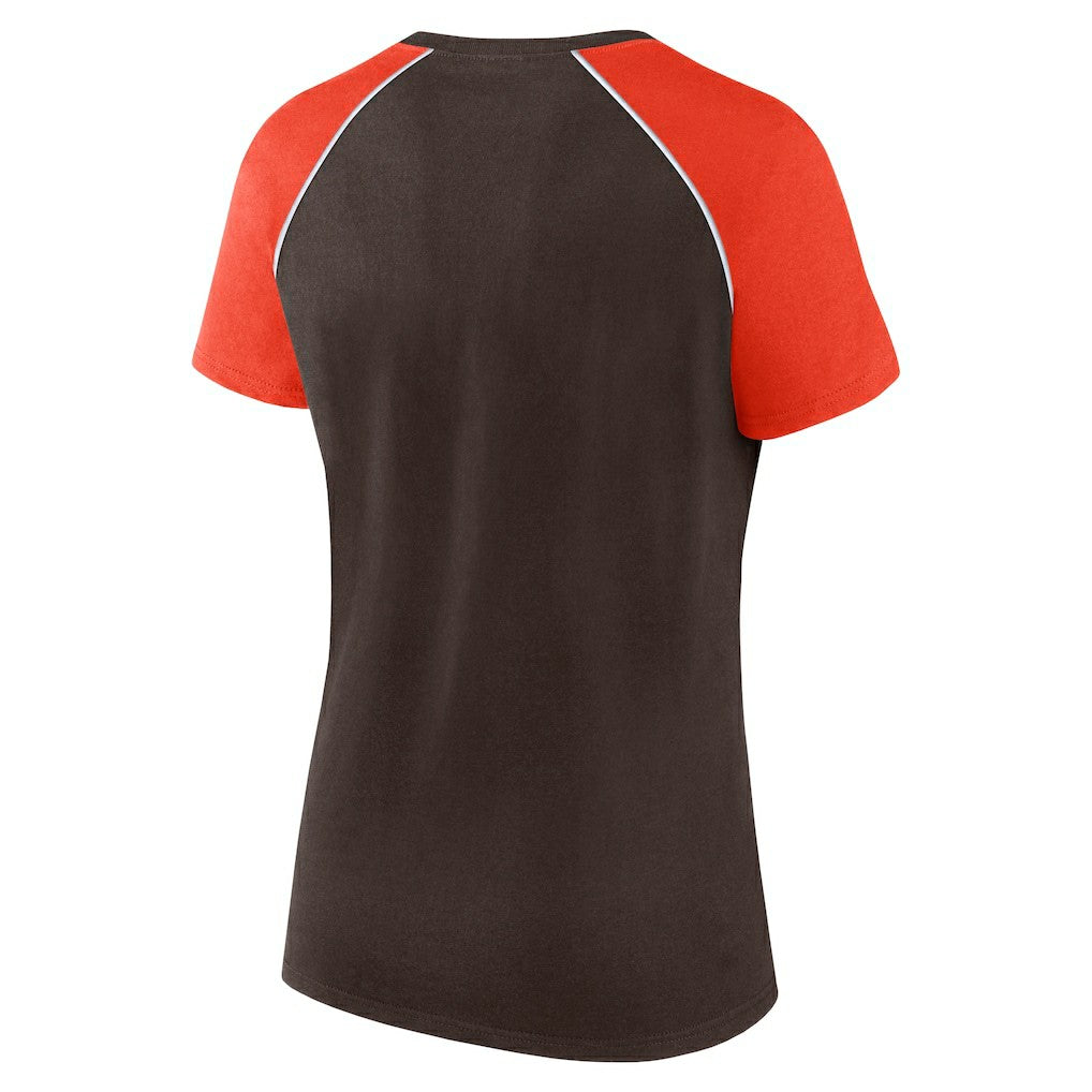 Cleveland Browns Women's Glittered Primary Raglan T-Shirt | NFL Sale