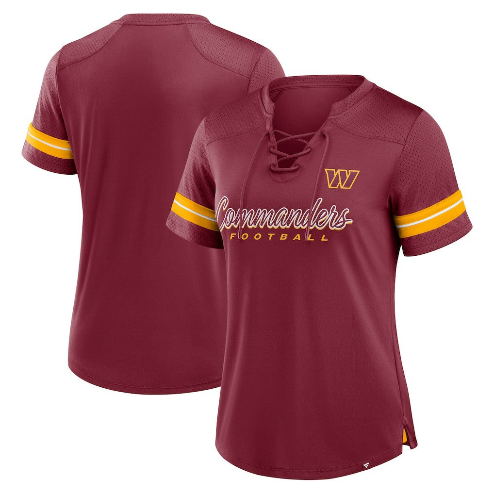 Washington Commanders Women's Play Script Lace-Up T-Shirt | NFL Near me