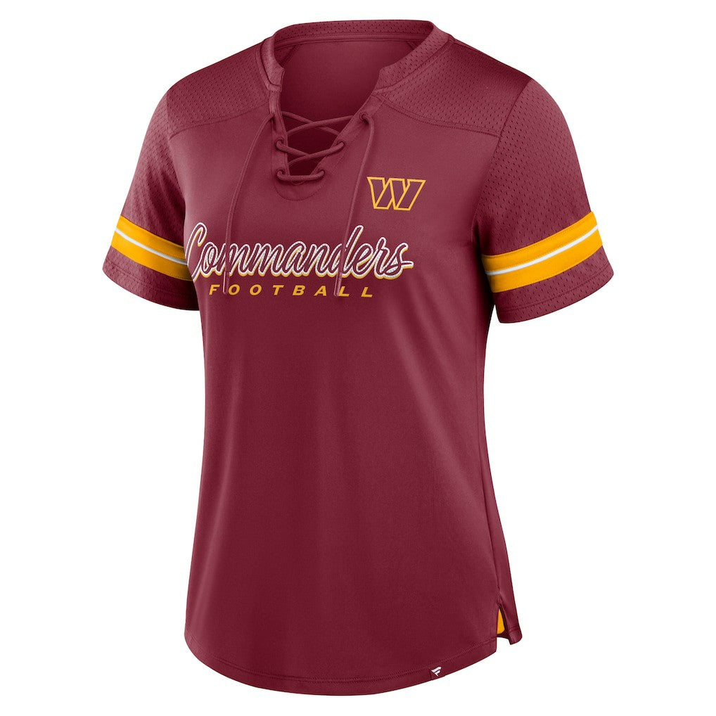 Washington Commanders Women's Play Script Lace-Up T-Shirt | NFL Near me