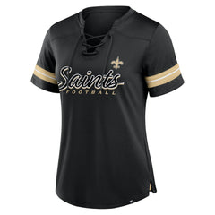 New Orleans Saints Women's Play Script Lace-Up T-Shirt | NFL Outlet