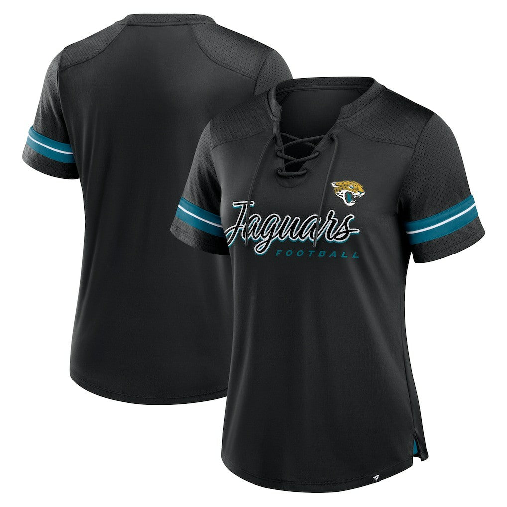 Jacksonville Jaguars Women's Play Script Lace-Up T-Shirt | NFL Online