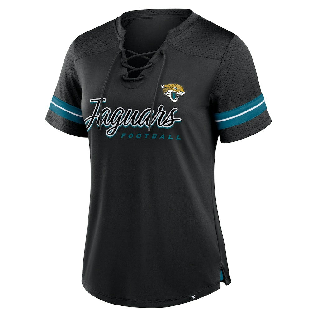 Jacksonville Jaguars Women's Play Script Lace-Up T-Shirt | NFL Online