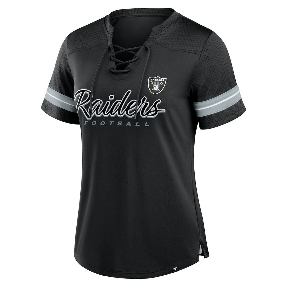 Las Vegas Raiders Women's Play Script Lace-Up T-Shirt | NFL US