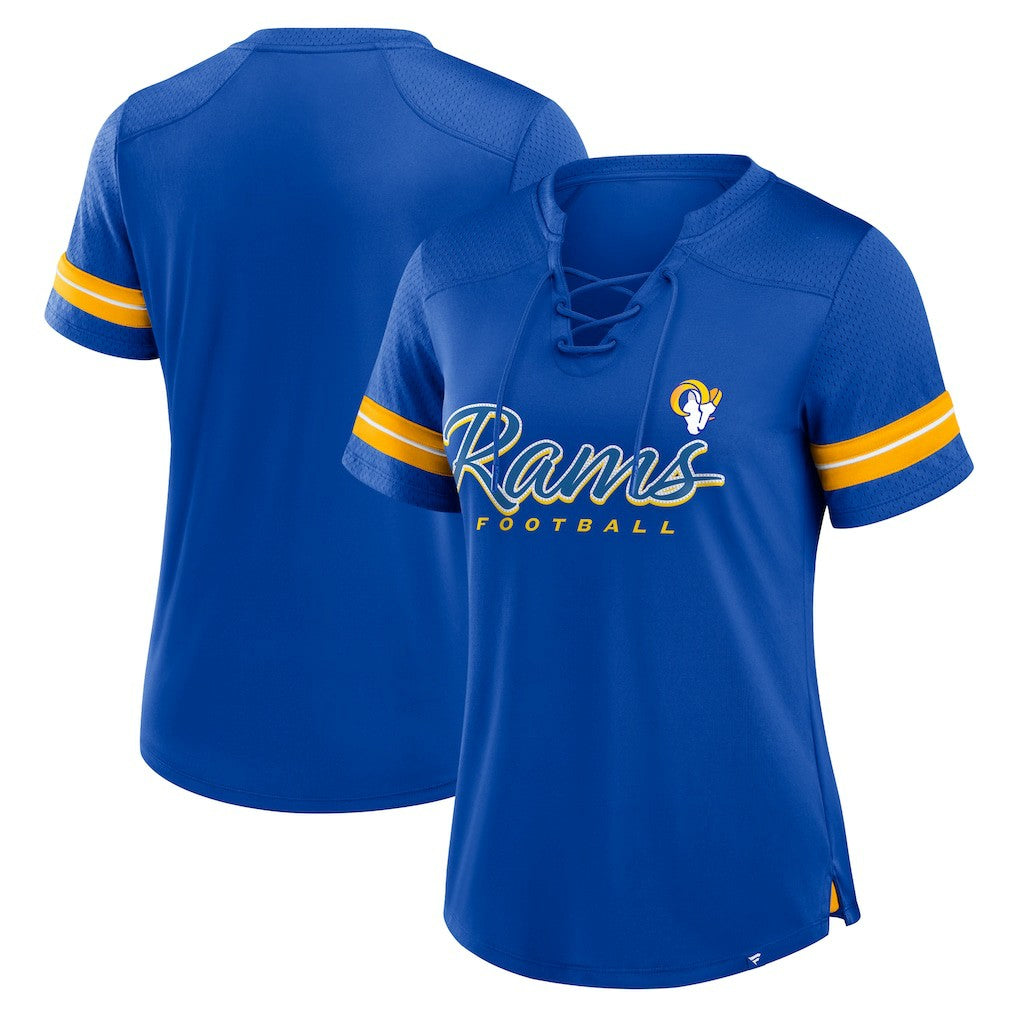 Los Angeles Rams Women's Play Script Lace-Up T-Shirt | NFL US
