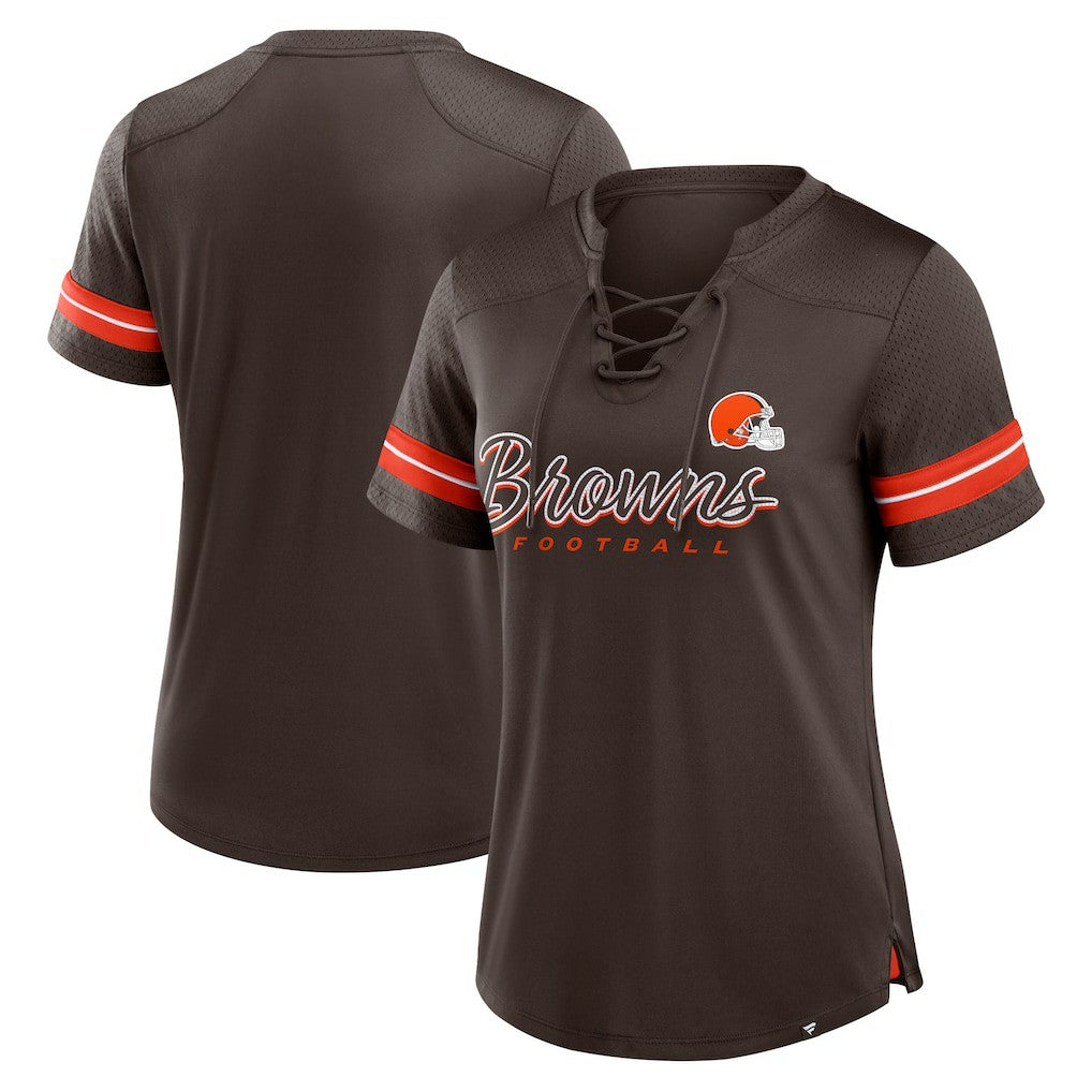 Cleveland Browns Women's Play Script Lace-Up T-Shirt | NFL On sale