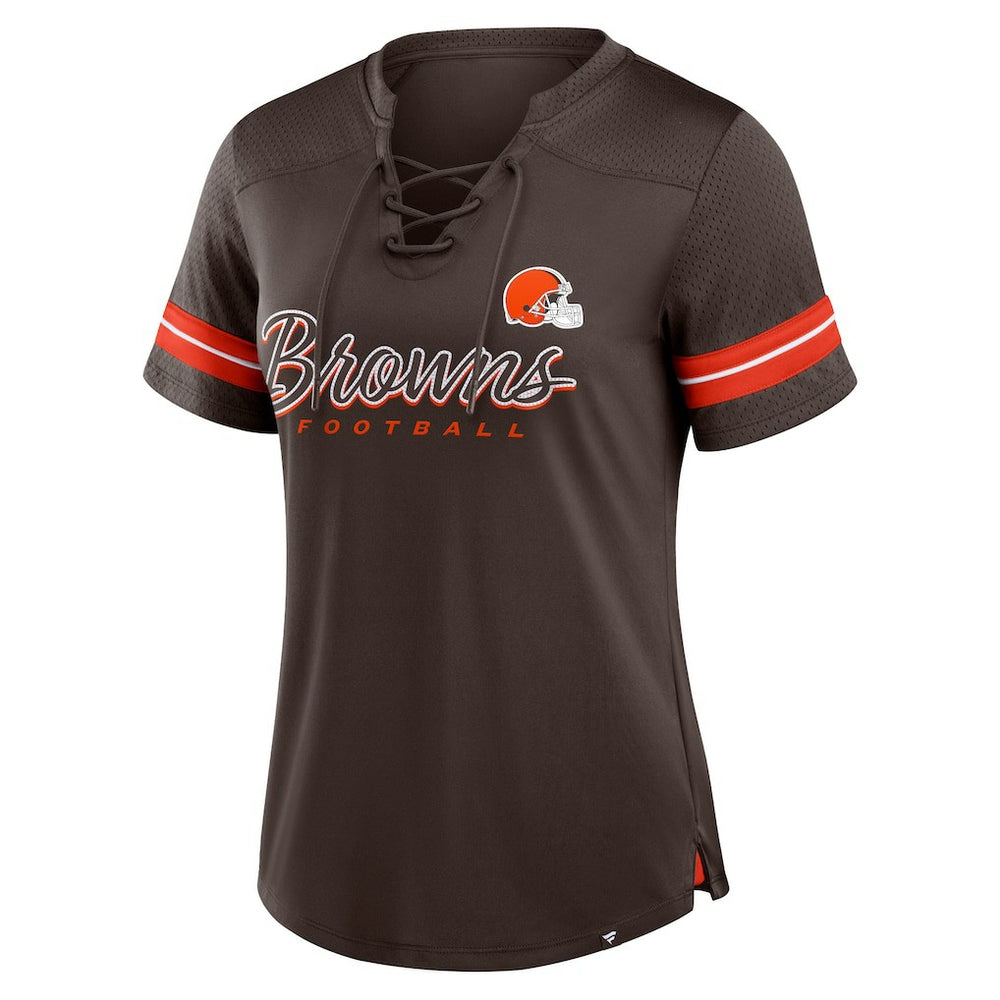 Cleveland Browns Women's Play Script Lace-Up T-Shirt | NFL On sale