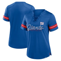 New York Giants Women's Play Script Lace-Up T-Shirt | NFL Discount