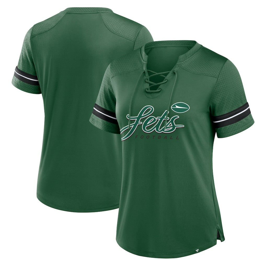 New York Jets Women's Play Script Lace-Up T-Shirt | NFL Near me