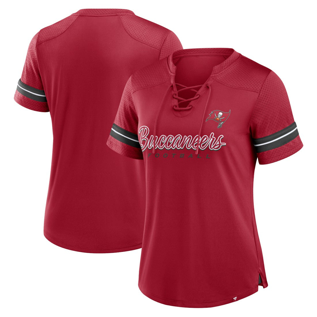 Tampa Bay Buccaneers Women's Play Script Lace-Up T-Shirt | NFL On sale