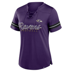 Baltimore Ravens Women's Play Script Lace-Up T-Shirt | NFL Outlet