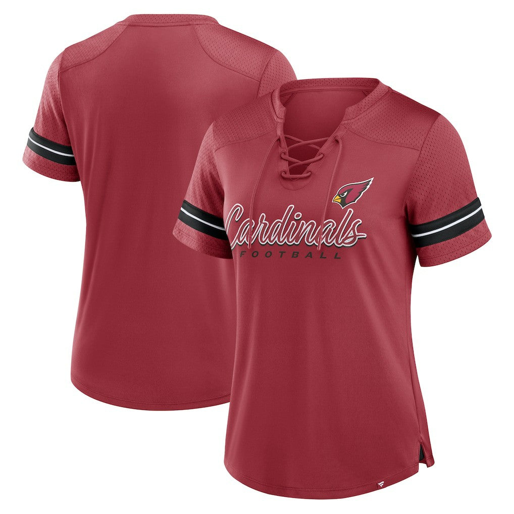 Arizona Cardinals Women's Play Script Lace-Up T-Shirt | NFL Hot