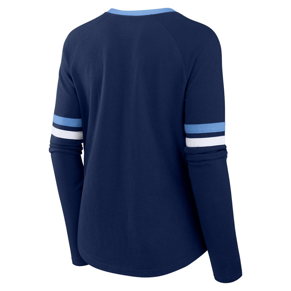 Tennessee Titans Women's Won and Done Lace-Up Long Sleeve Fashion Top | NFL Outlet