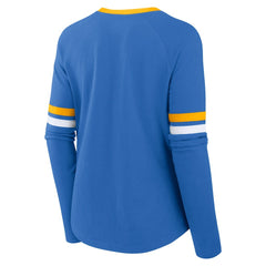 Los Angeles Chargers Women's Won and Done Lace-Up Long Sleeve Fashion Top | NFL Discount