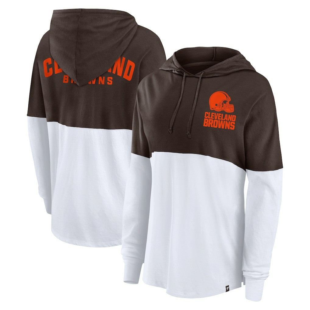 Cleveland Browns Women's Backup Option Long Sleeve Hoodie T-Shirt | NFL Sale